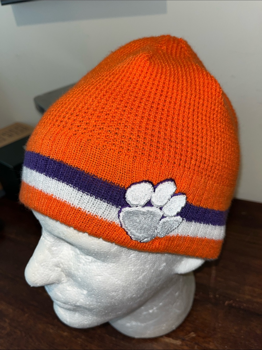 Clemson Tigers Reversible Knit beanie winter ski hat cap Orange Gray osfa